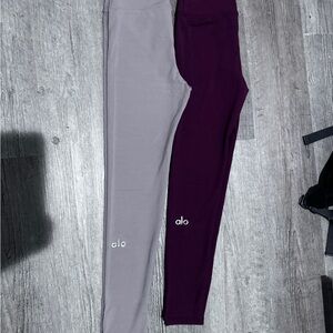 ALO Yoga  Leggings - burgundy and cream